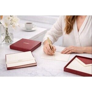 Cartier Panther Letter Card & Envelope Stationery Set of 9 w/ Original Box